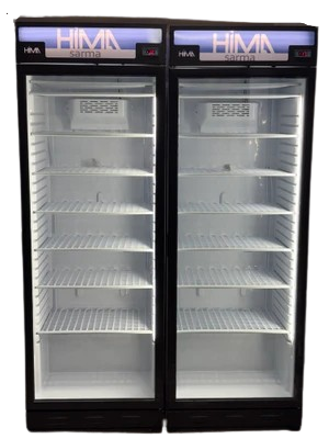 فریزر ایستاده درب شیشه ای هیما مدل HF68 با عرض ۷۰ سانت