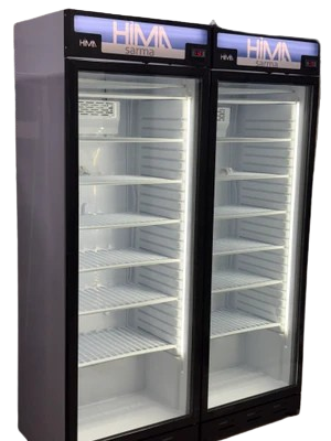 فریزر ایستاده درب شیشه ای هیما مدل HF68 با عرض ۷۰ سانت